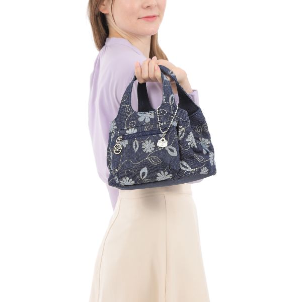 美品】SAVOY（サボイ）ハンドバッグ シルバーグレー 肩掛け